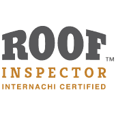 Roof inspector certification seal.